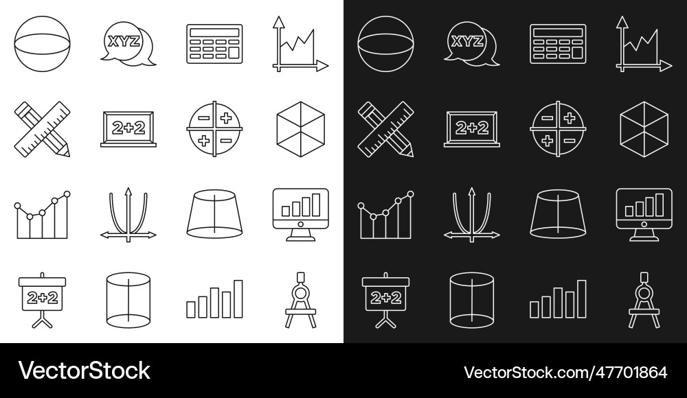 Set line drawing compass computer monitor Set line drawing compass computer monitor vector image