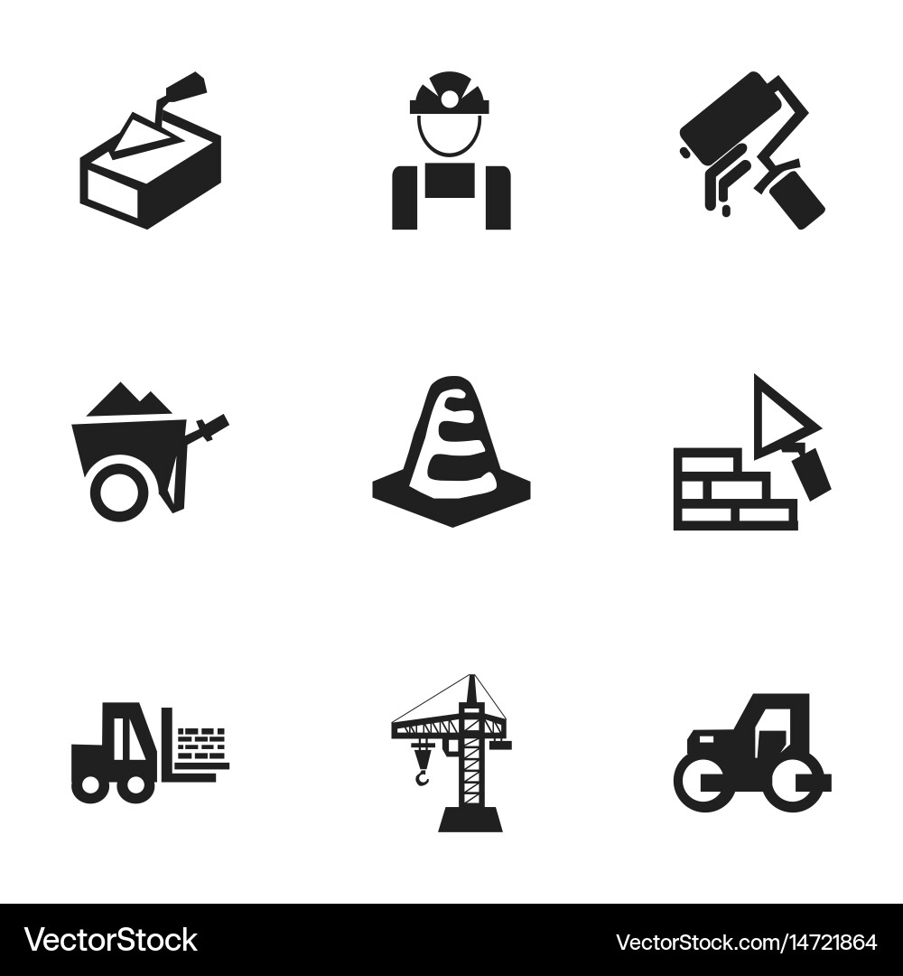Set of 9 editable structure icons includes vector image