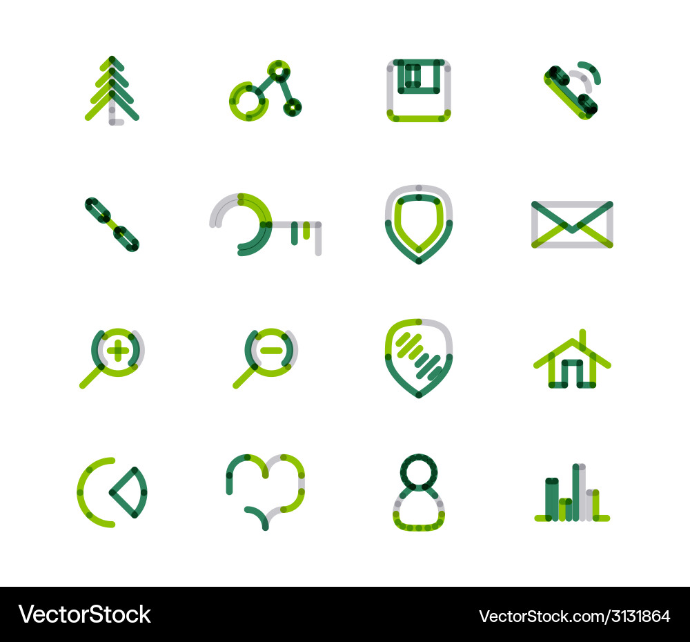 Set of thin line web icons Vector Image