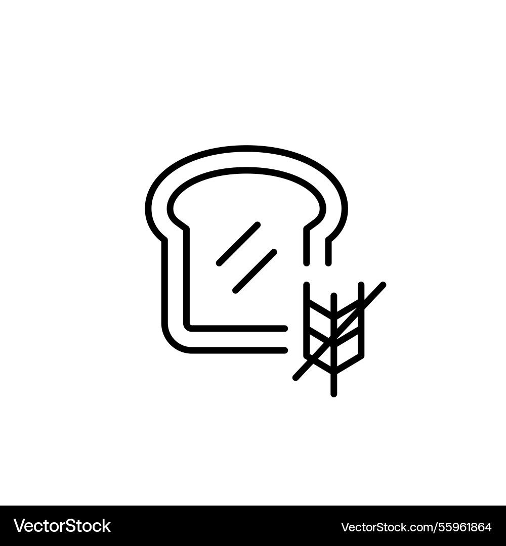 Slice of bread and crossed wheat ear gluten-free Slice of bread and crossed wheat ear gluten-free vector image