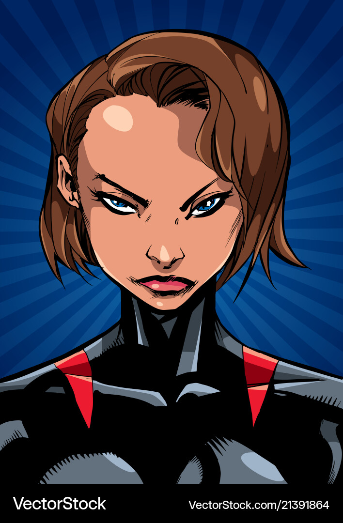 Superheroine portrait ray light vertical Superheroine portrait ray light vertical vector image