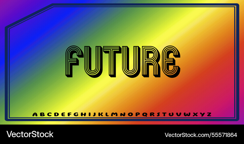 Text effects with editable colors and abstract vector image