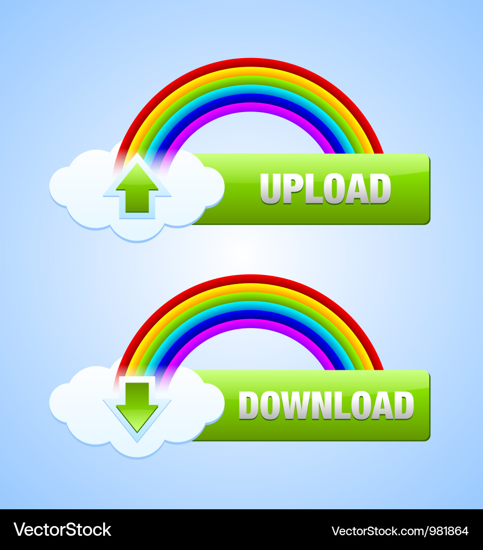 Upload and download buttons Vector Image