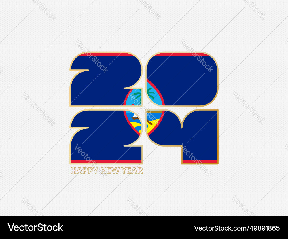 Abstract numbers 2024 with flag of guam Vector Image