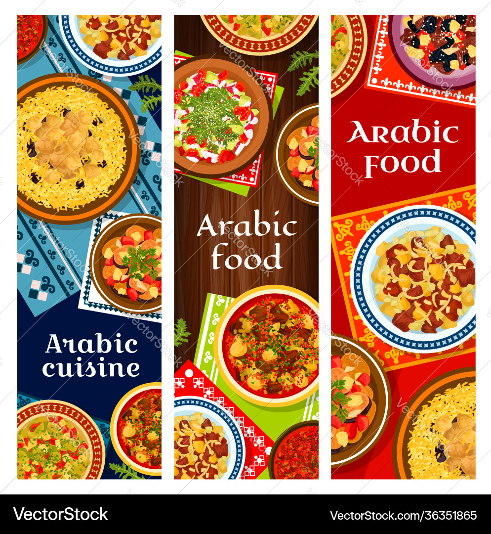 Arabische Küche Restaurant Gerichte Plakate Arabische Küche Restaurant Gerichte Plakate vektorbild
