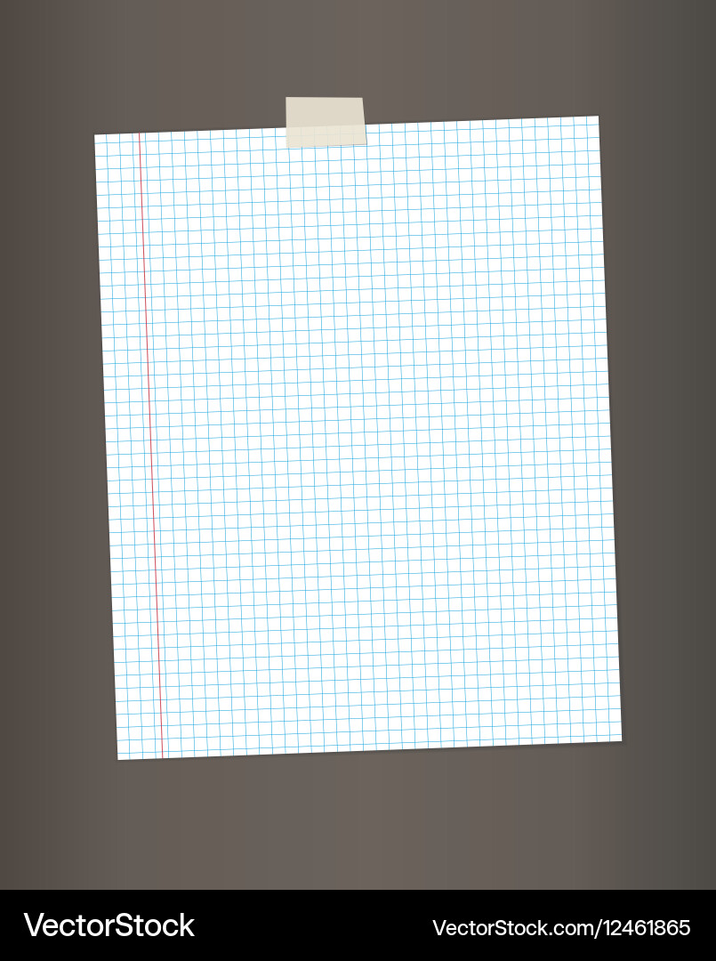 Blank squared paper from a notepad Vector Image