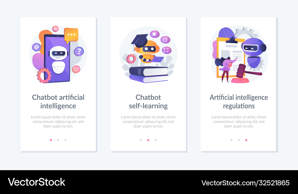 Chatbot technology development app interface Vector Image