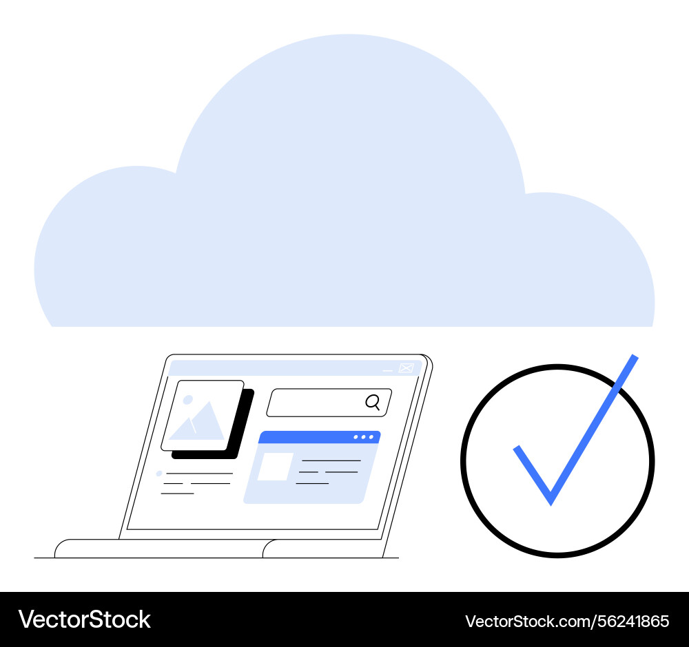 Cloud computing concept with laptop and data vector image