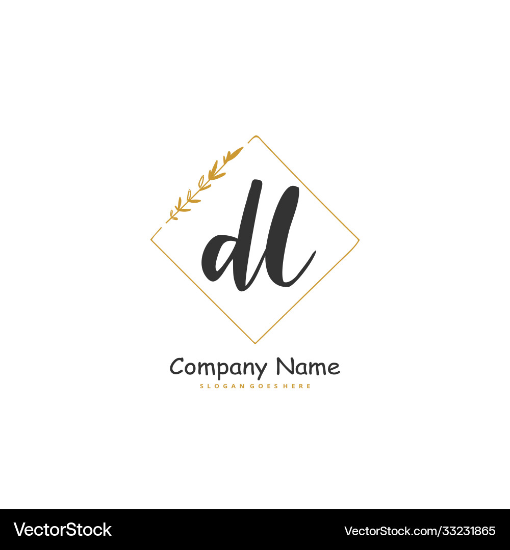 D l dl initial handwriting and signature logo D l dl initial handwriting and signature logo vector image