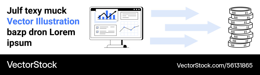 Data analytics process with chart display Data analytics process with chart display vector image