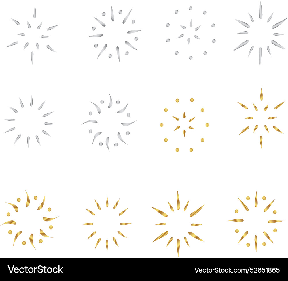 Firework sparkling collection set Vector Image