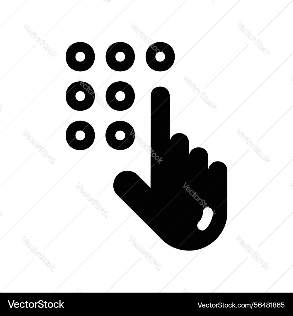 Hand icon entering a pin code on numeric Hand icon entering a pin code on numeric vector image