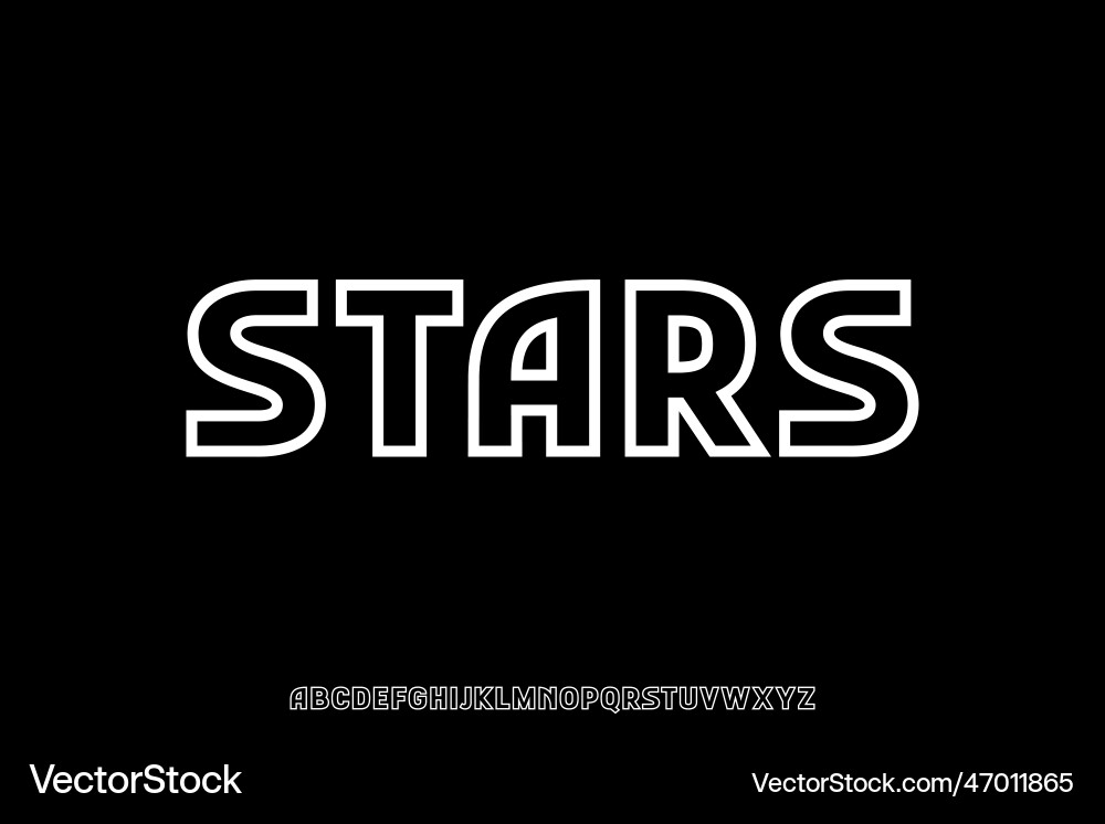 Modern outline display font vector image