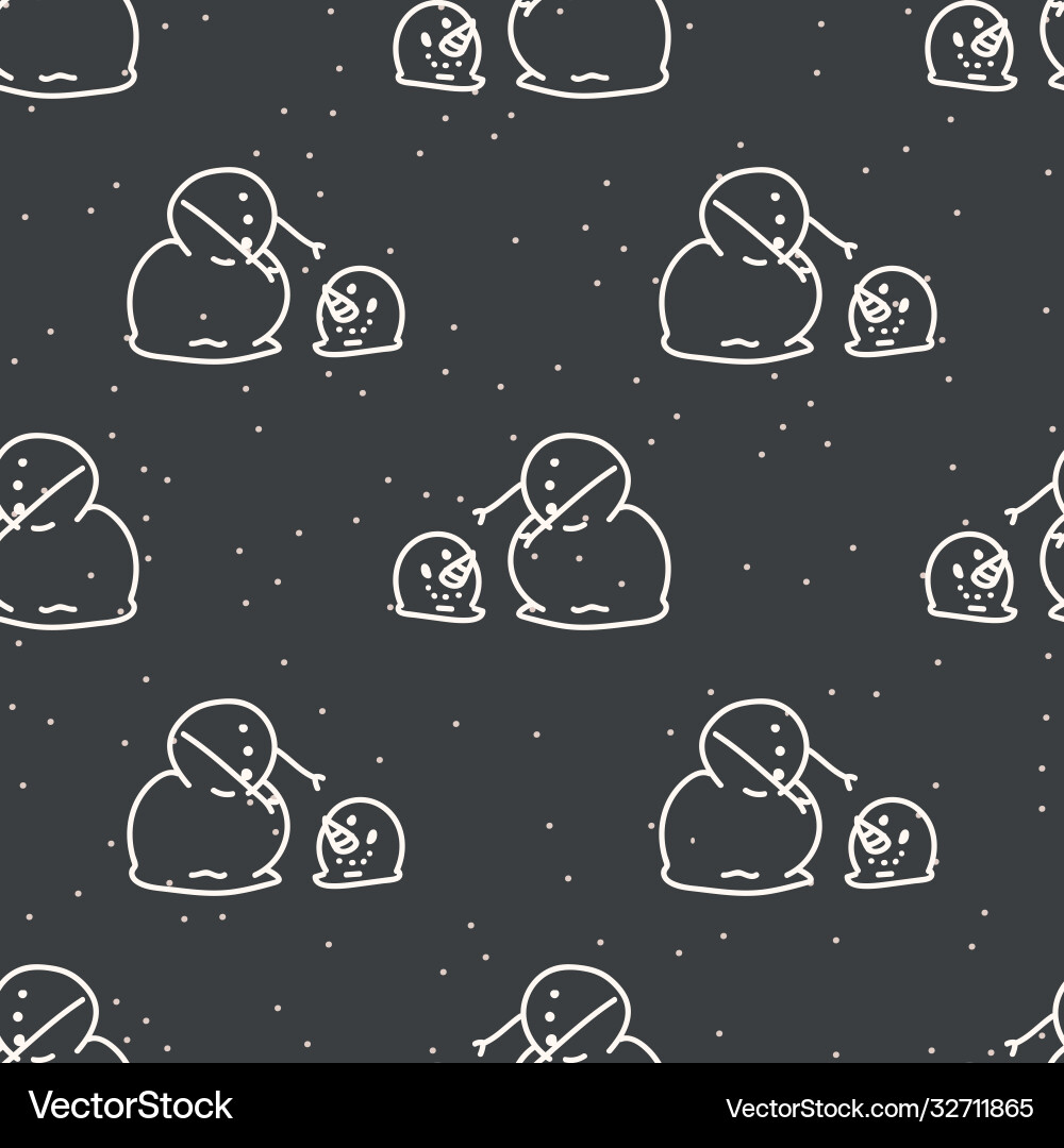 Seamless christmas winter snowman holiday Seamless christmas winter snowman holiday vector image