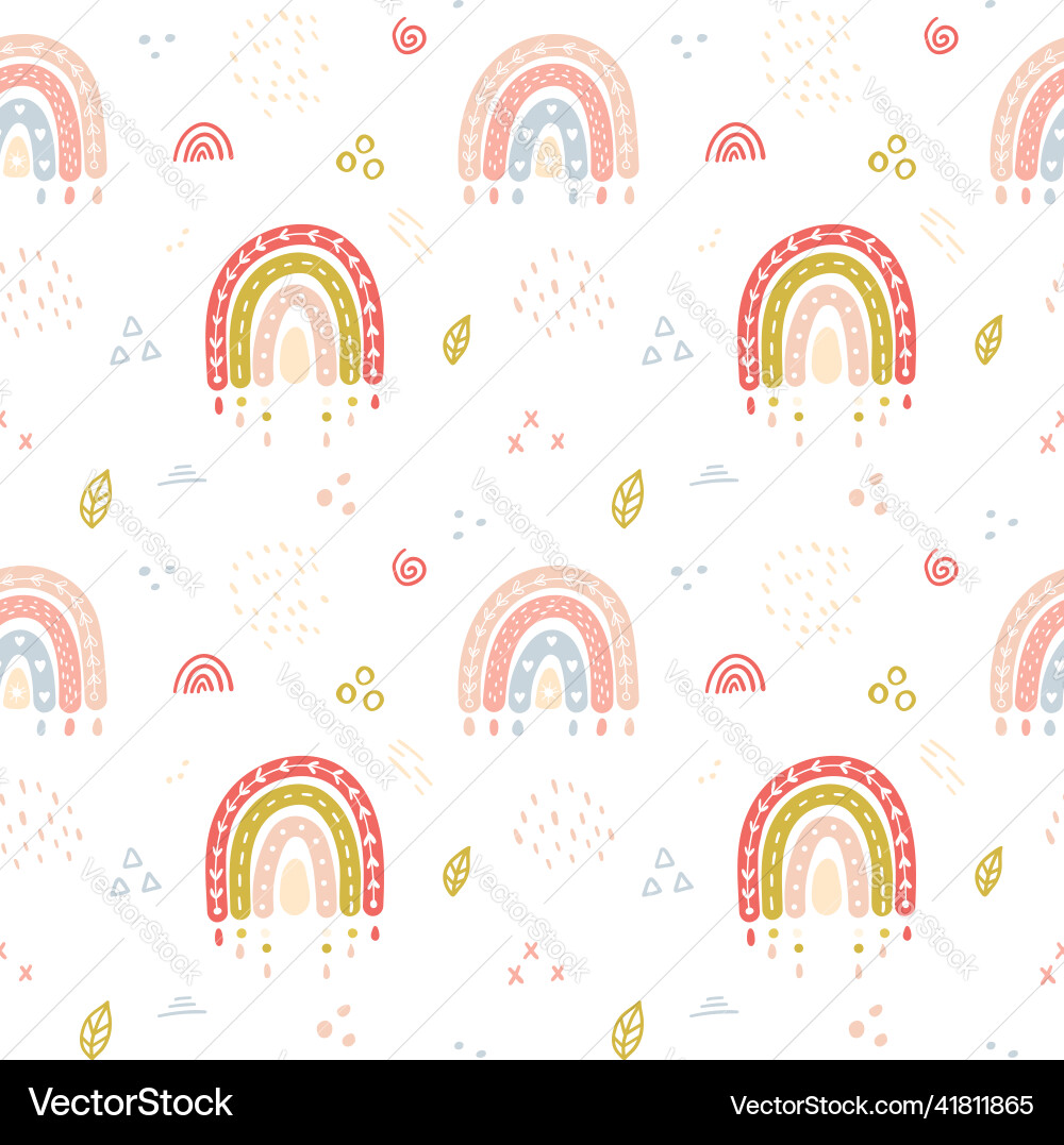 Seamless pattern with boho rainbows Seamless pattern with boho rainbows vector image