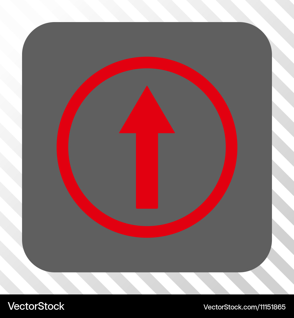 Up rounded arrow square button vector image