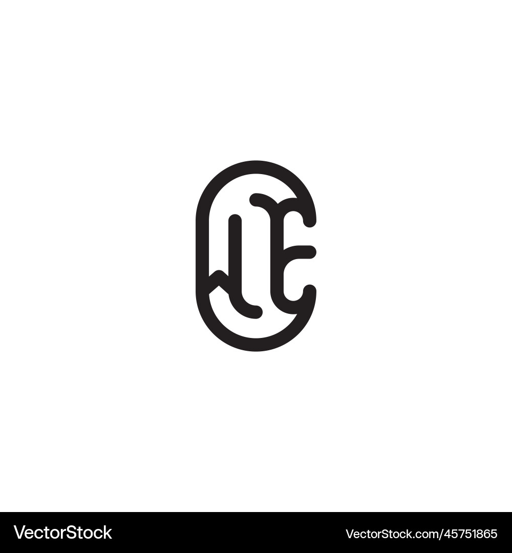 We line simple round initial concept with high We line simple round initial concept with high vector image