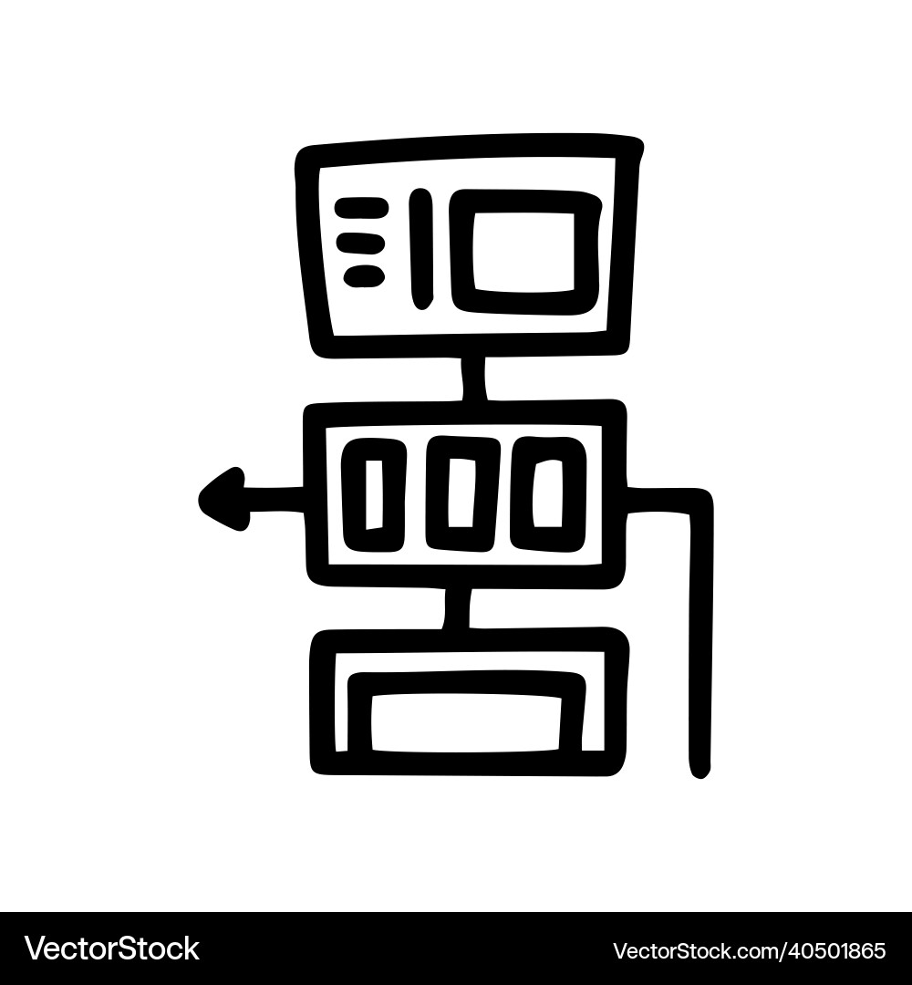 Website map line doodle simple icon Vector Image