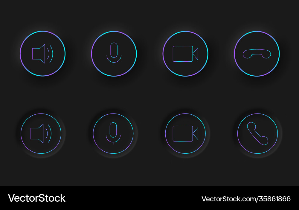 Black buttons in neomorphism design style Black buttons in neomorphism design style vector image