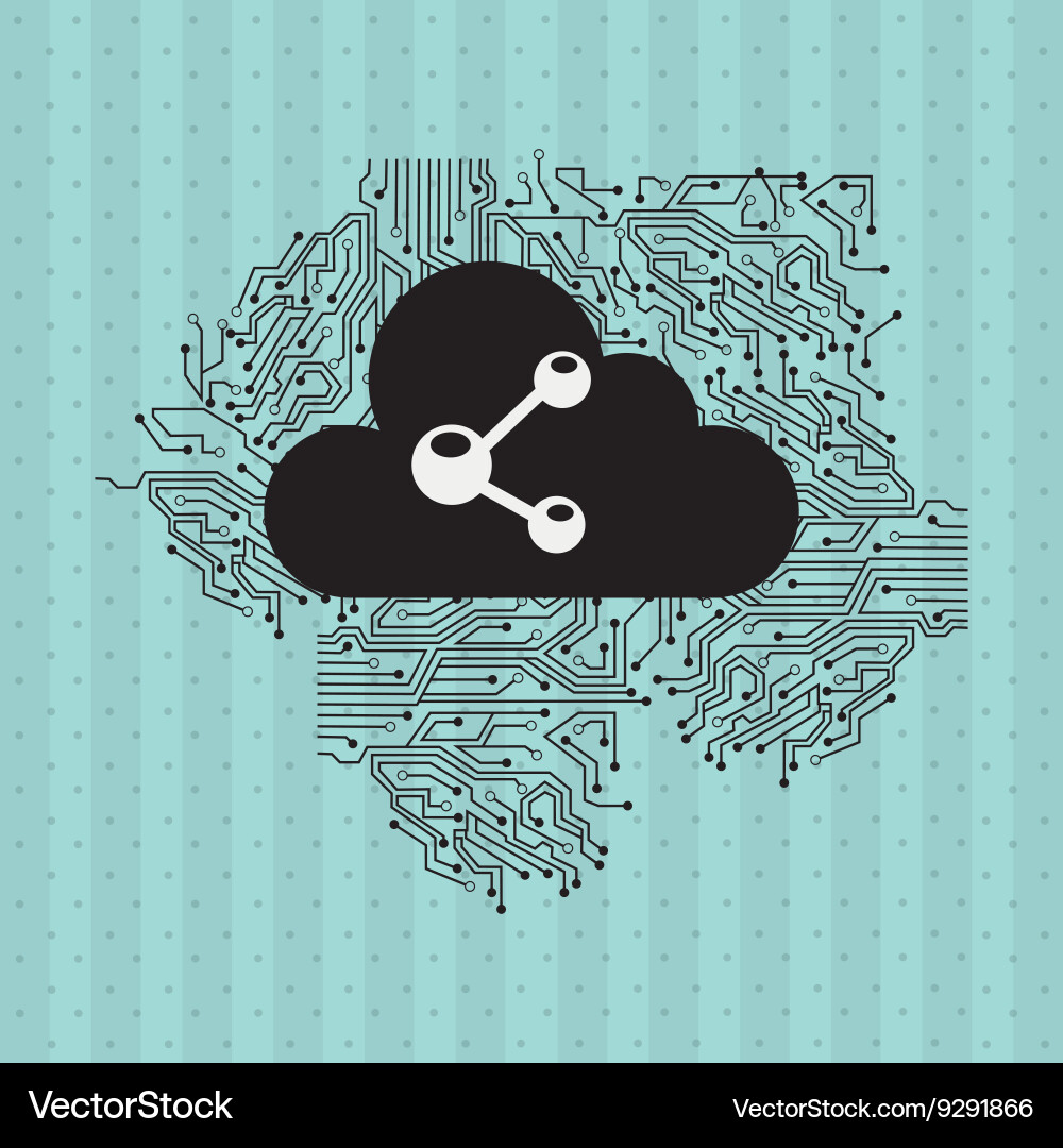 Cloud computing design vector image