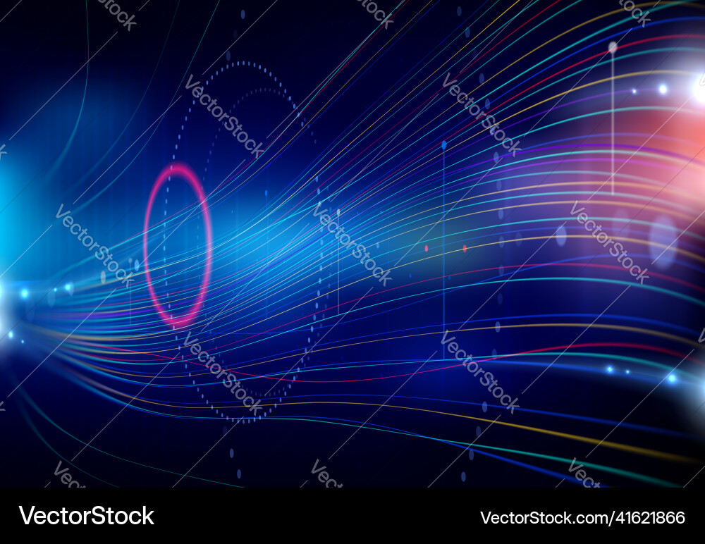 Data Waves: Network & Technology vector image