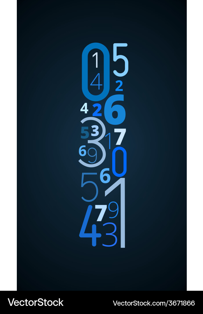 Exclamation mark font from numbers vector image