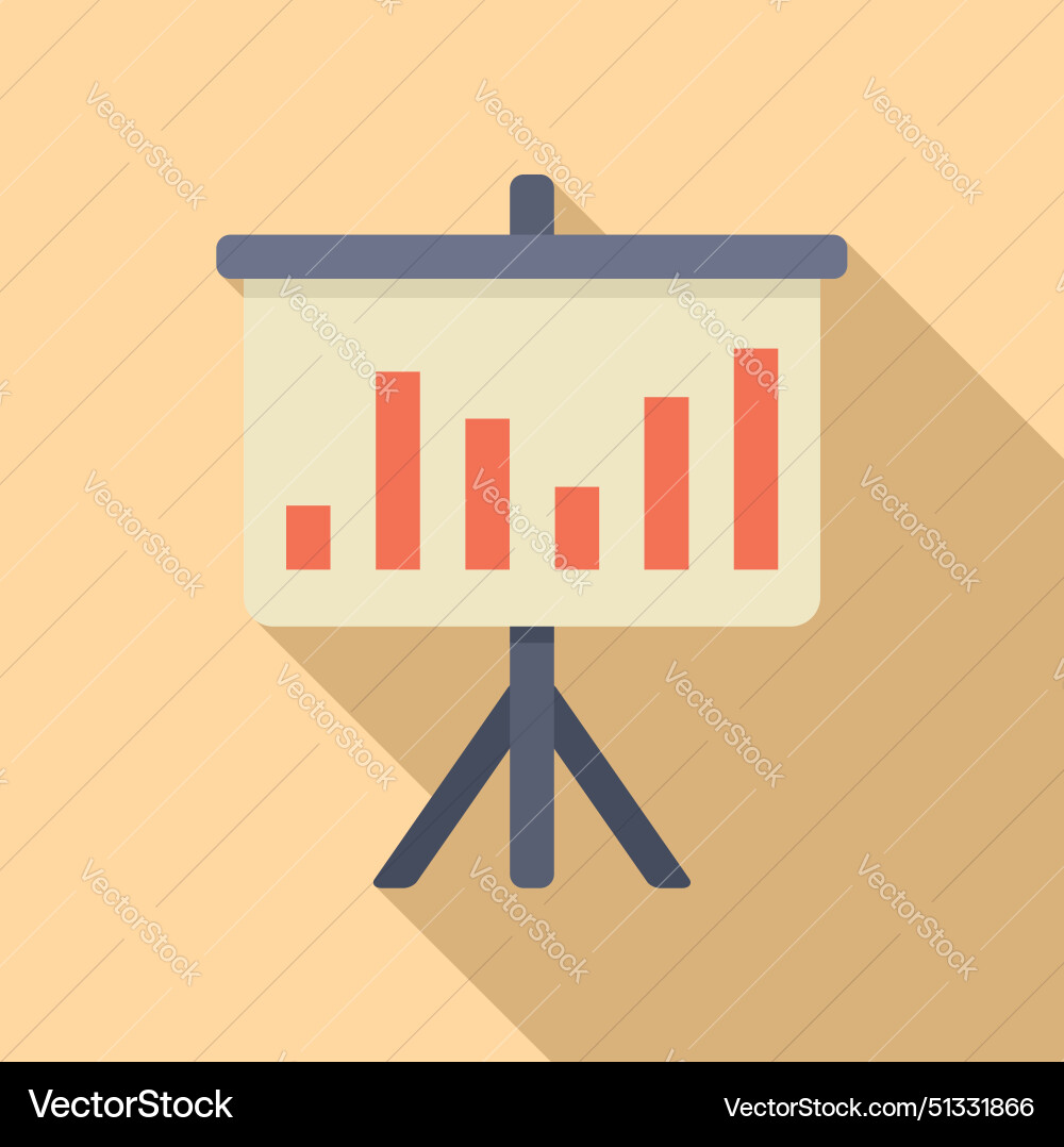 Flat design bar chart presentation on tripod Flat design bar chart presentation on tripod vector image