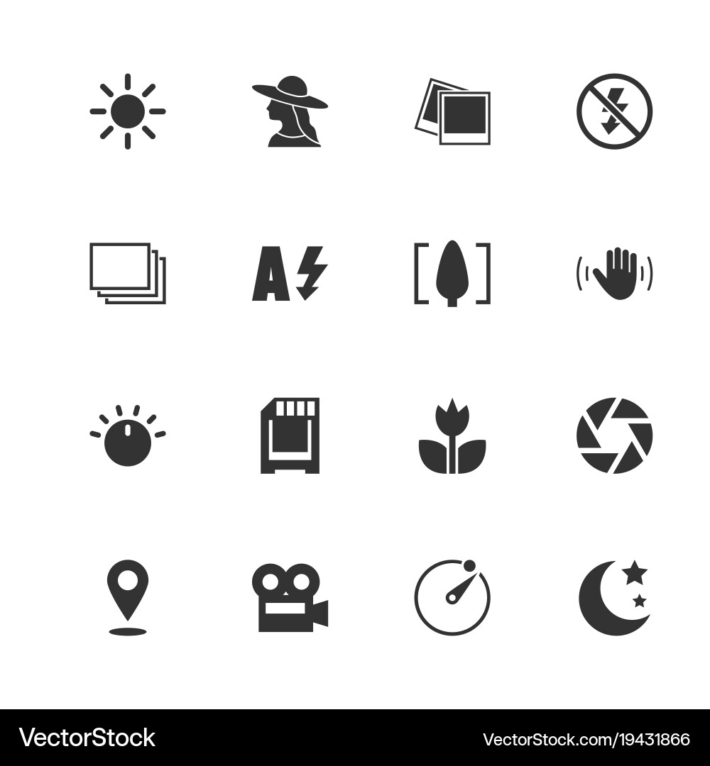 Fotomodus - flache Icons Vektorbild