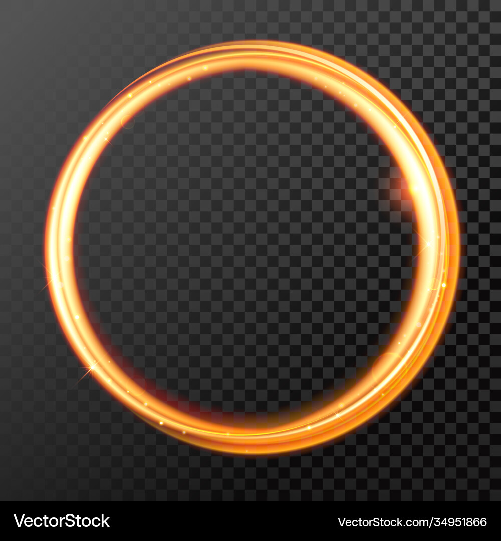 Gold fire or glow light circle with glitter Gold fire or glow light circle with glitter Vector Image