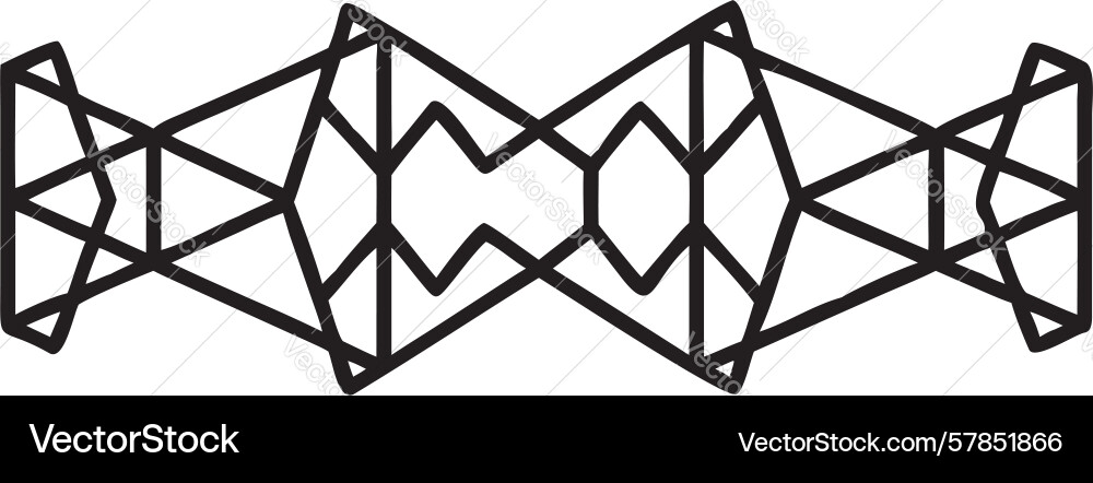 Interlocking geometric framework for modern vector image