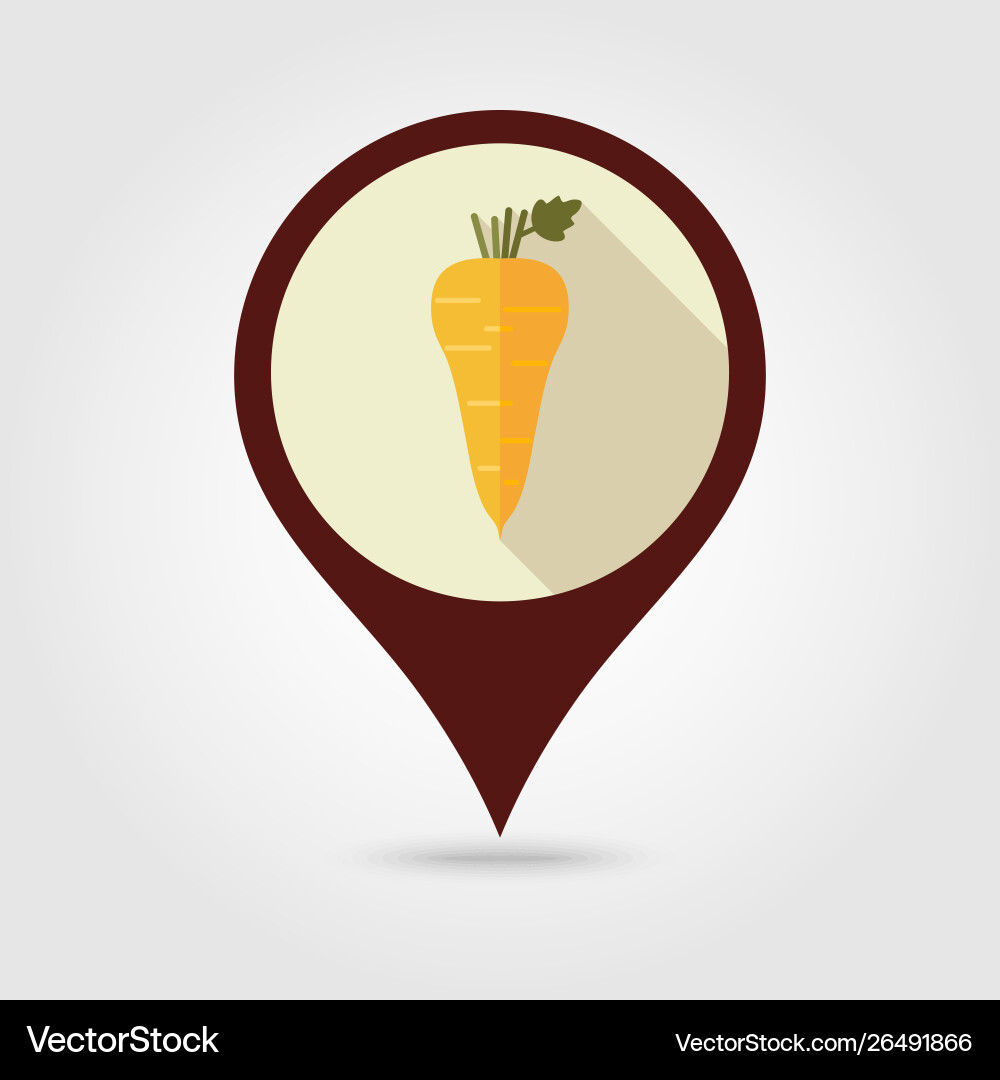 Parsnip root flat pin map icon vegetable Vector Image