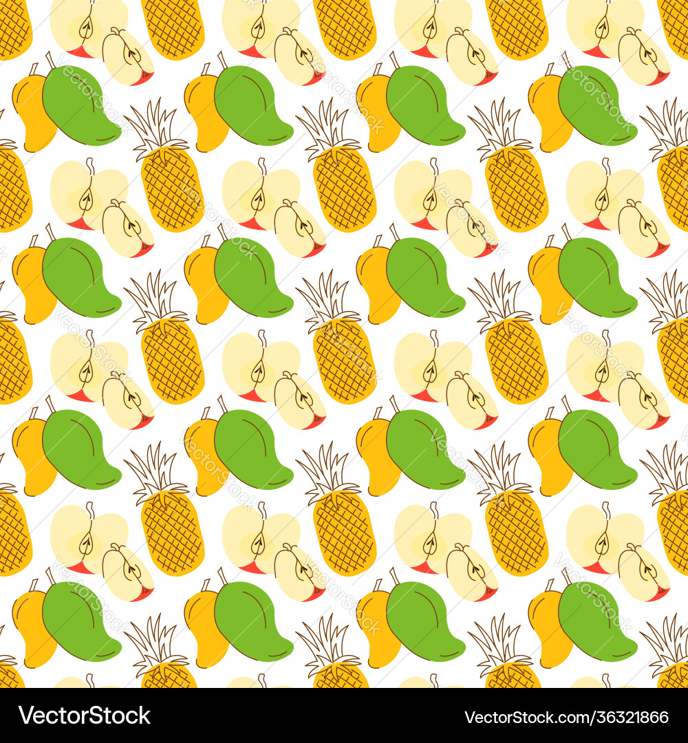 Pattern background with three element fruits Pattern background with three element fruits vector image