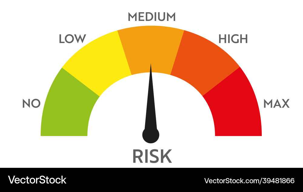 Risk level meter indicator Vector Image