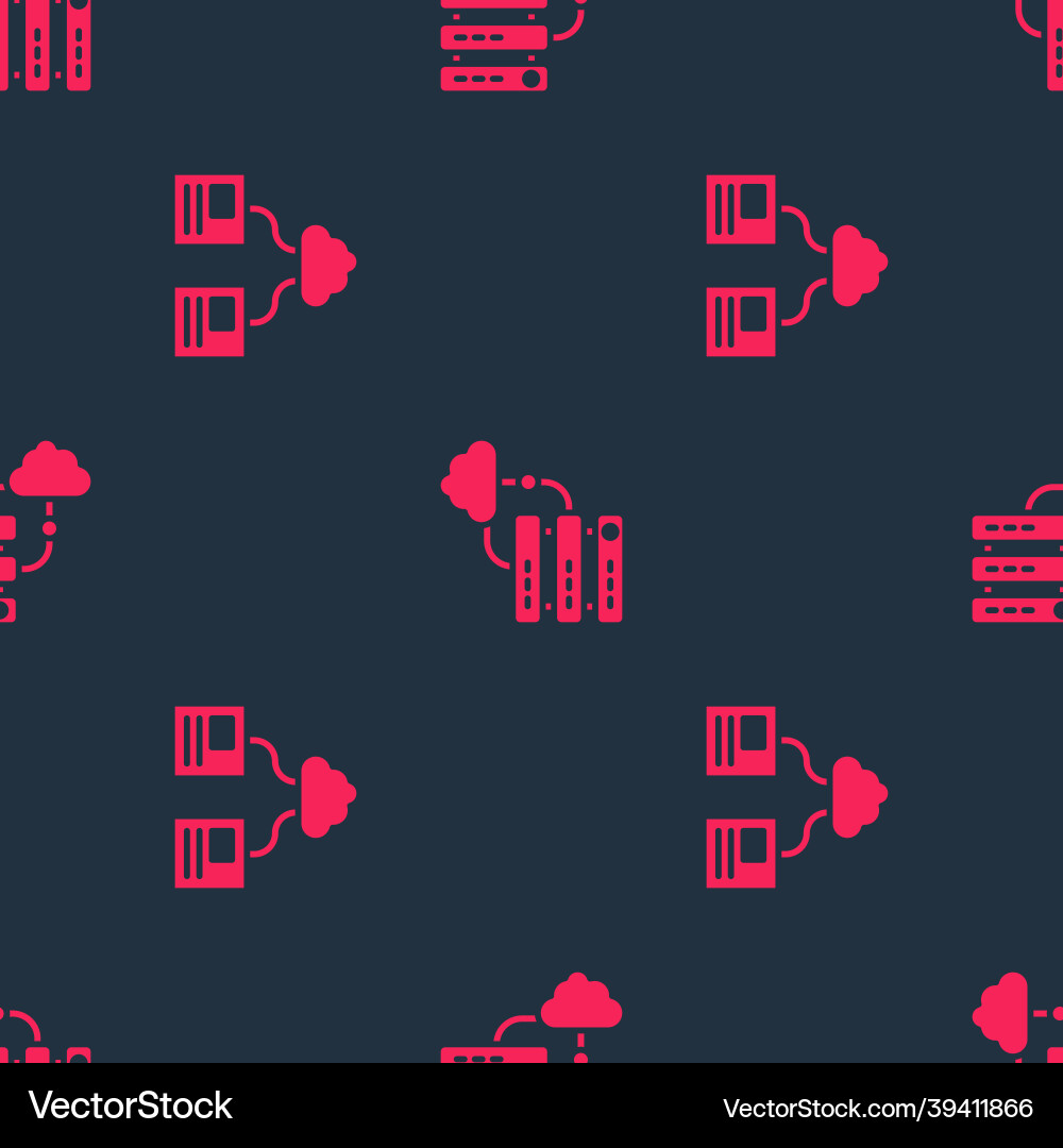Set cloud technology data transfer and network Set cloud technology data transfer and network vector image