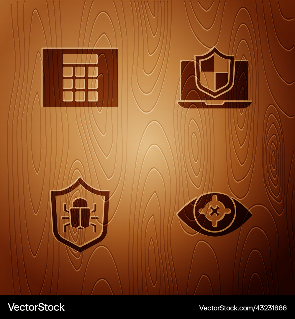 Set eye scan password protection system bug Set eye scan password protection system bug vector image