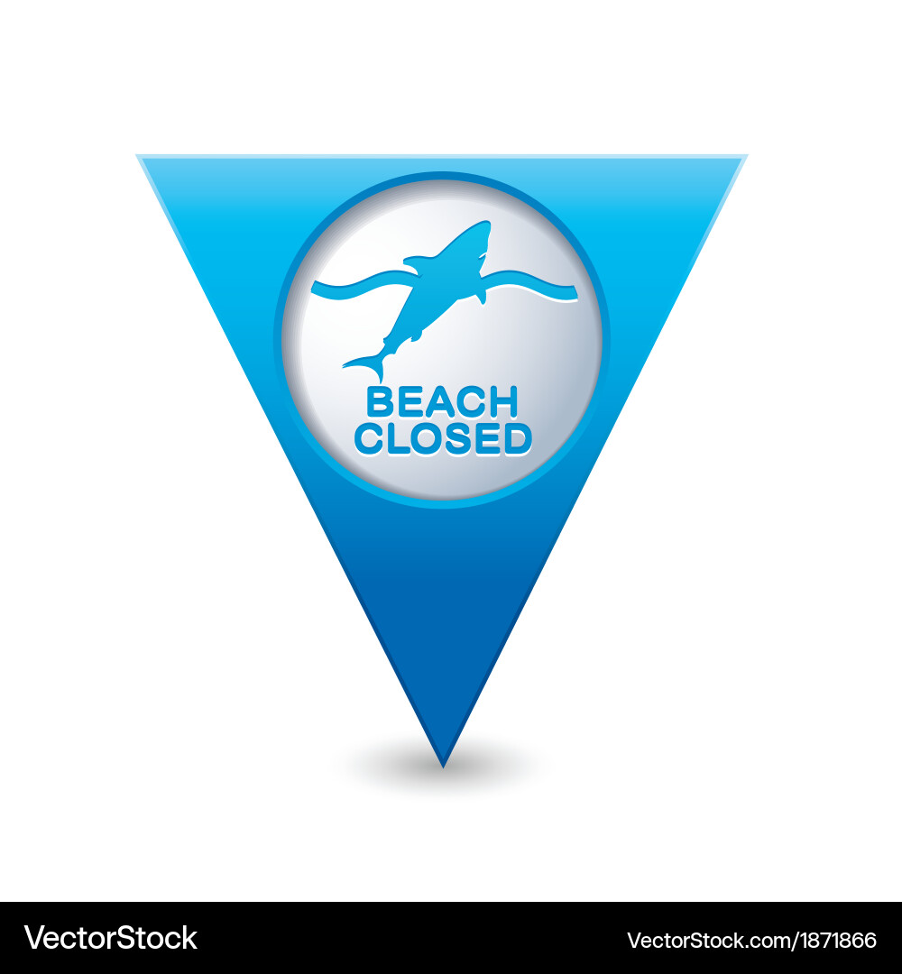 Shark Warning Map Pointer vector image