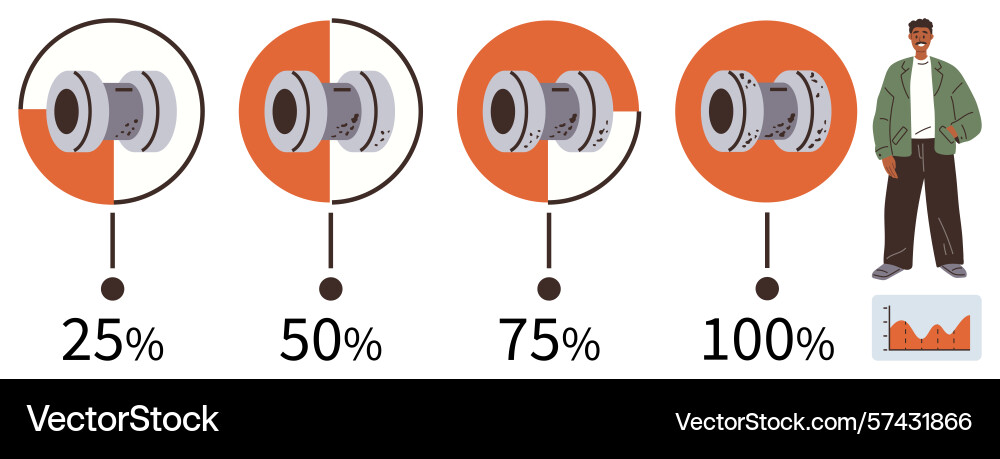 Visualization of progression in circular graphs Vector Image