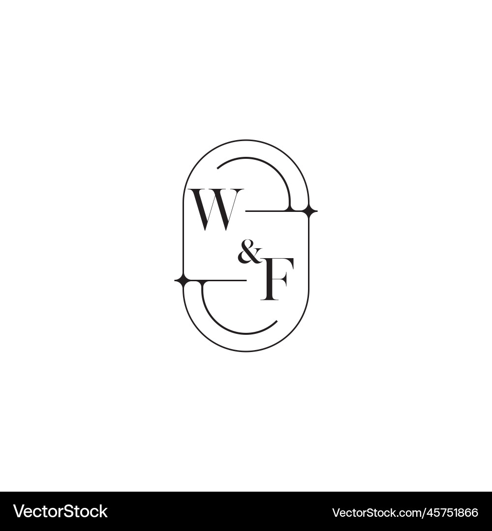 Wf line simple initial concept with high quality Wf line simple initial concept with high quality Vector Image