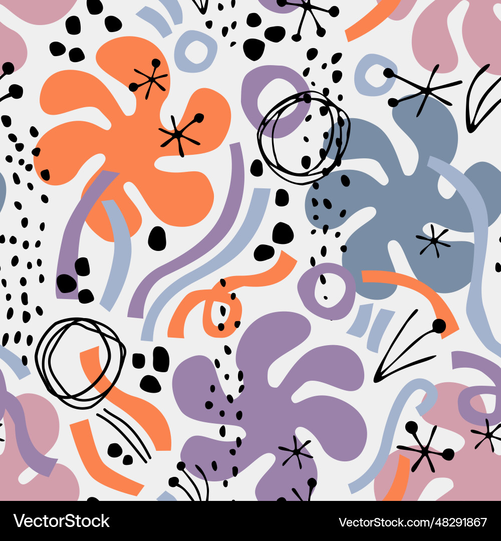 Abstract minimal lines circles doodles squiggles vector image