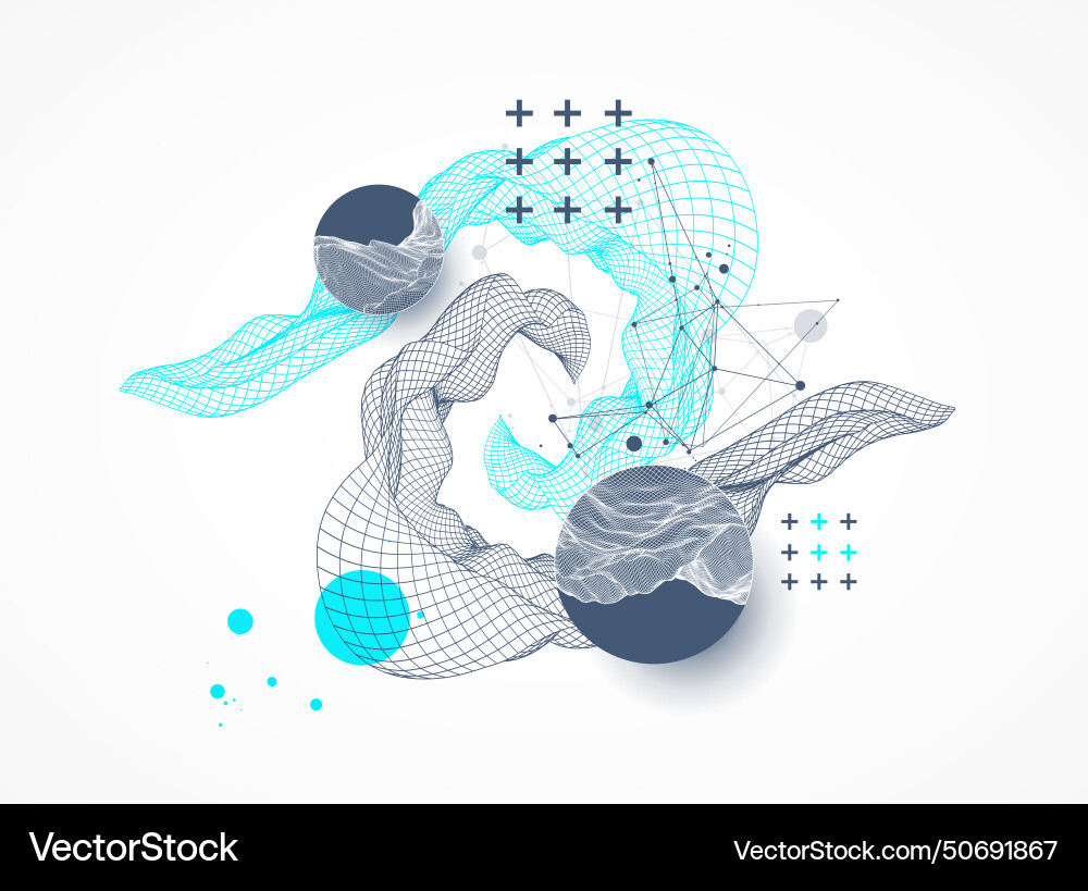 Abstract wave is made in a frame style template vector image