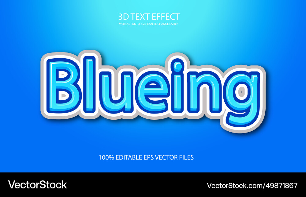 Blue 3d text effect design Vector Image