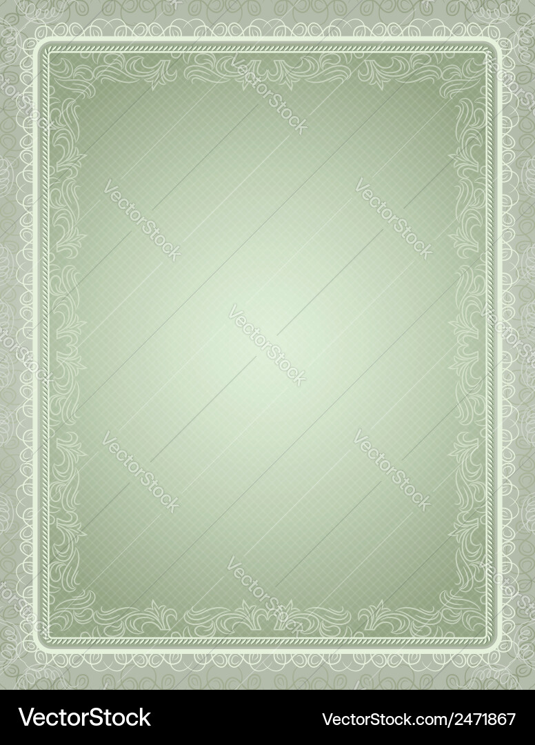 Certificate background with calligraphic lines vector image