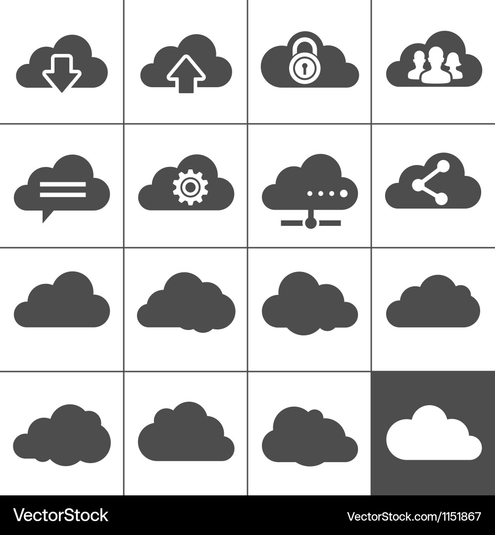 Cloud Computing Icons Set vector image