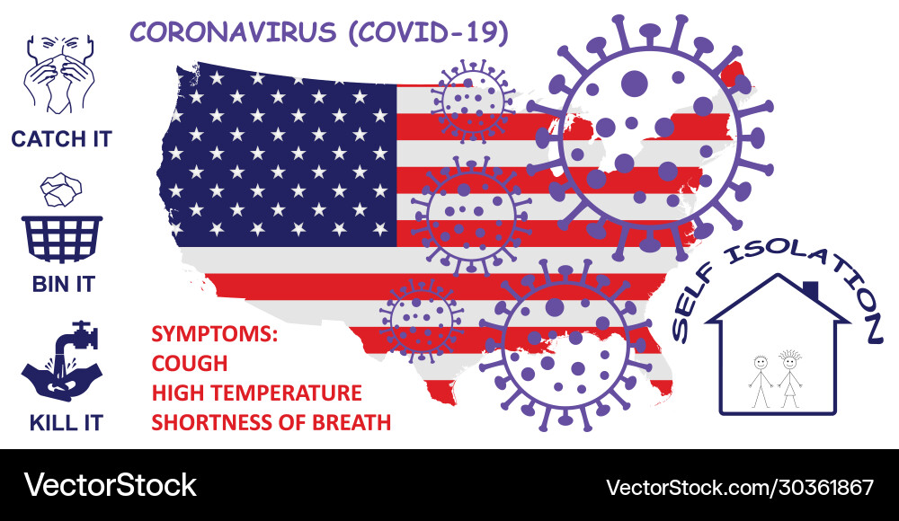 Coronavirus covid19 19 usa hinweis Coronavirus covid19 19 usa hinweis vektorbild