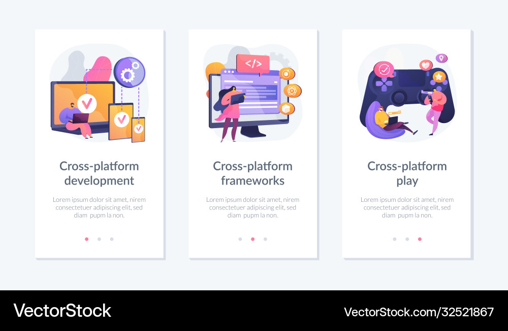Cross-platform software environments app interface Cross-platform software environments app interface vector image