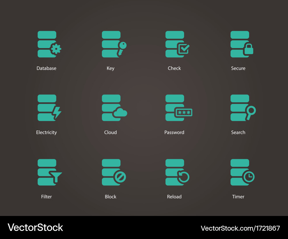 Database icons vector image
