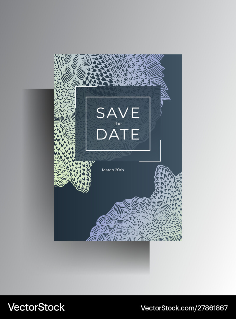 Design wedding invitation card template hand-drawn Design wedding invitation card template hand-drawn vector image