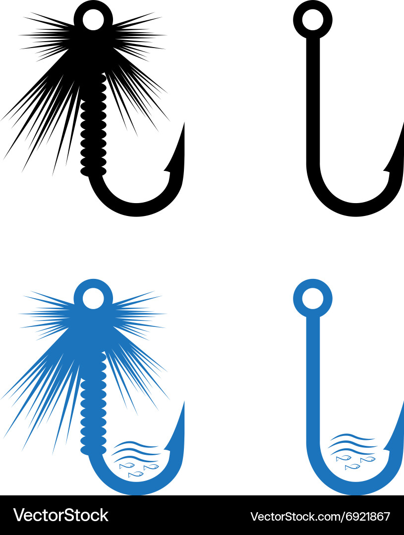Fishing Hooks and Lures Collection Vector Image