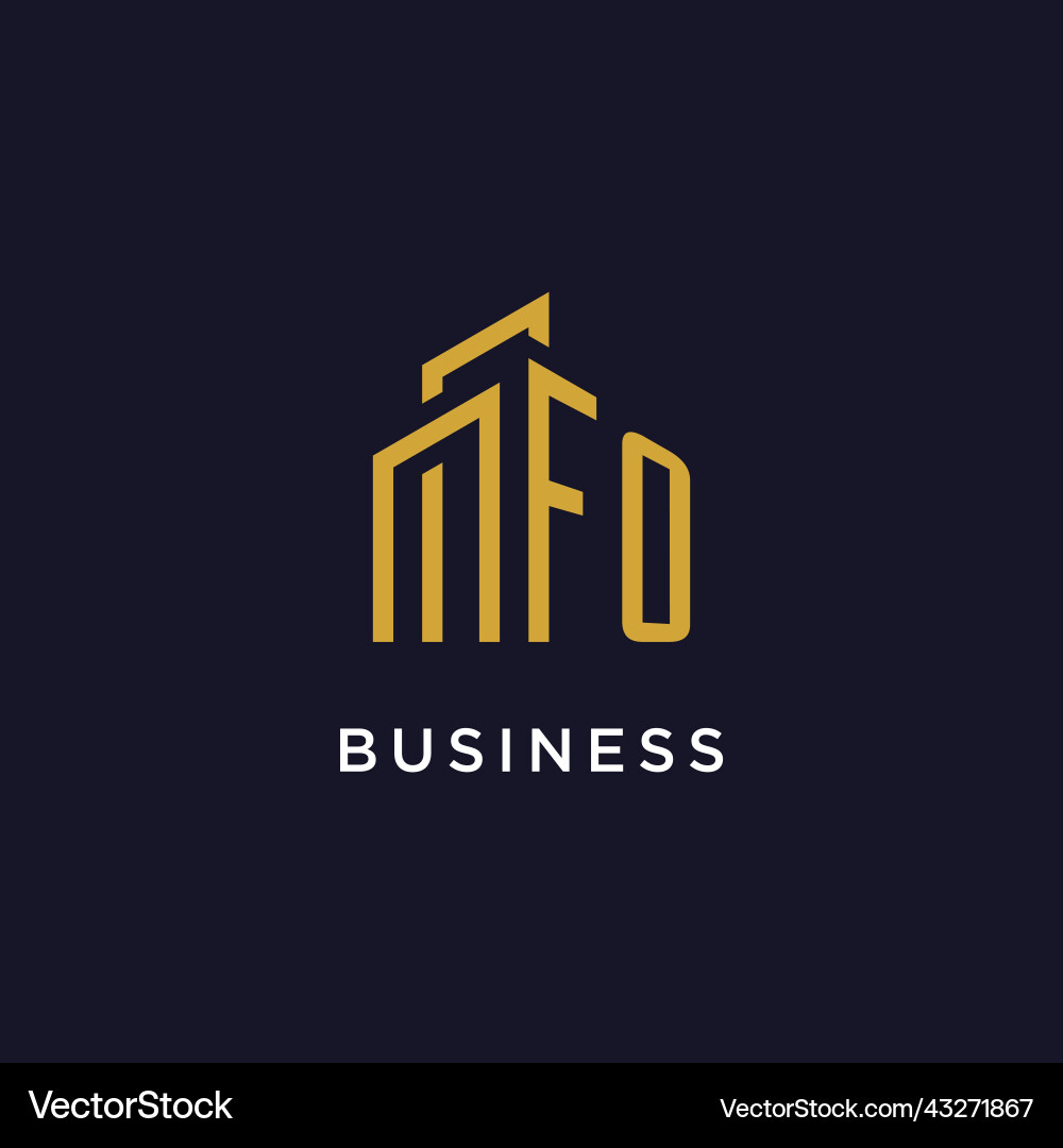 Fo initial monogram with building logo design Vector Image