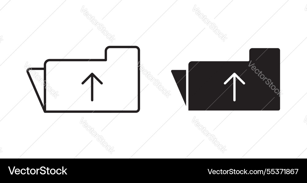 Folder upload icon set in thin line for web Vector Image